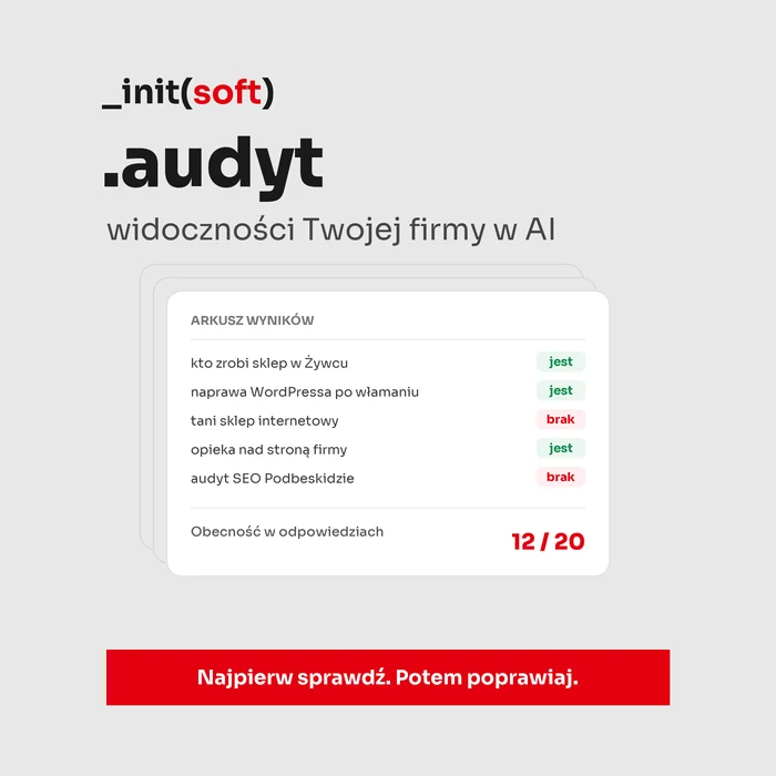 Audyt widoczności w AI: czy ChatGPT poleca Twoją firmę? — initSoft
