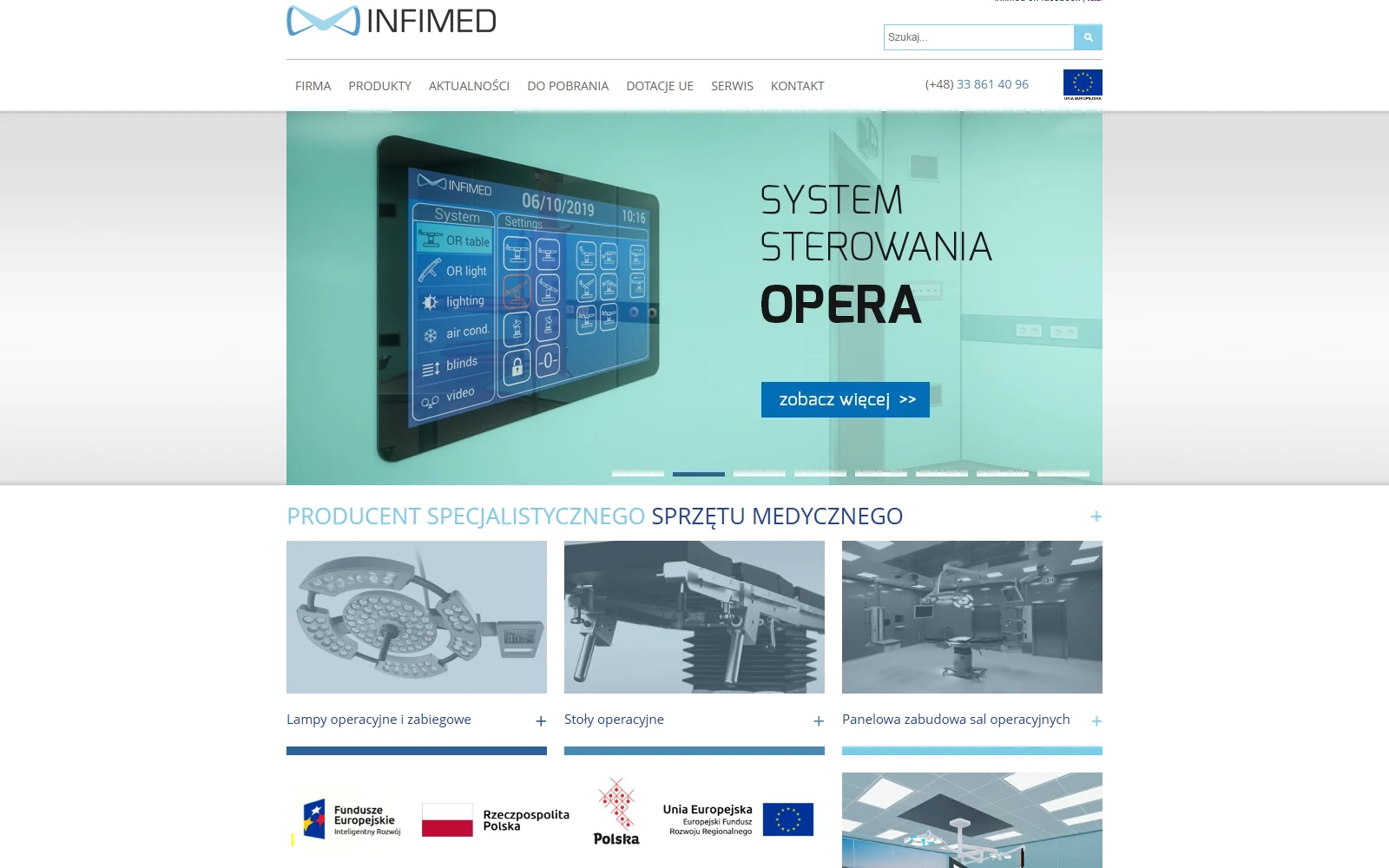 Strona infimed.pl przed przebudową